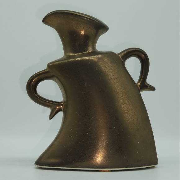 Vintage MCM 60's Michael Lambert signed Metallic Bronze glaze Candle Holder - Picture 2 of 11